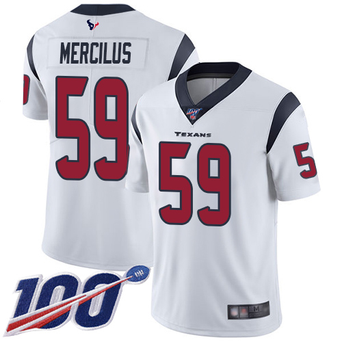 Houston Texans Limited White Men Whitney Mercilus Road Jersey NFL Football #59 100th Season Vapor Untouchable